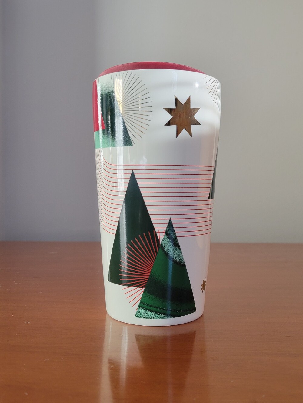 Starbucks 2020 Holiday Christmas Trees & Stars Double Wall Ceramic Tumbler 12oz